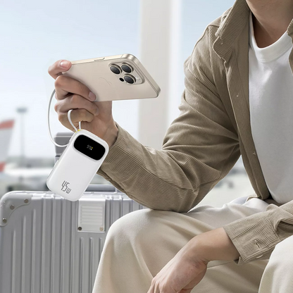 Baterie Externa Baseus EnerFill FC31, 20000mAh, 45W, QC + PD, 1 x Lightning - 1 x USB-A - 2 x USB-C, Alba P10082105213-00