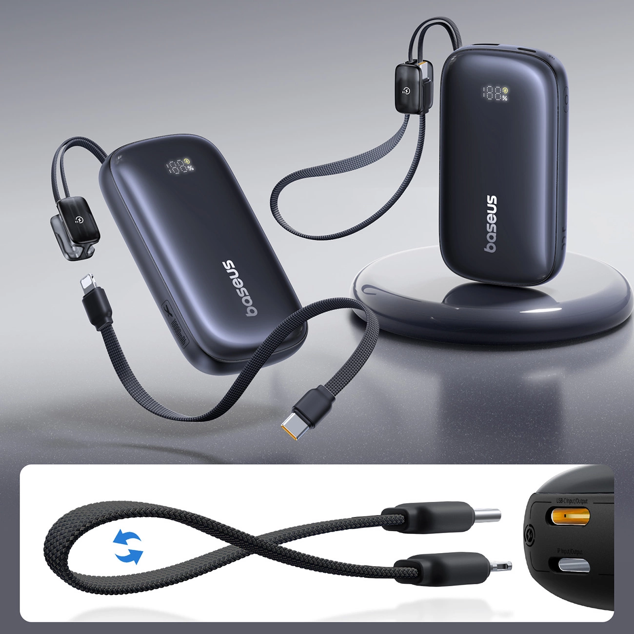 Baterie Externa Baseus EnerFill FC21 QPow 3 Ultra, 10000mAh, 22.5W, QC + PD, 1 x USB-A - 1 x USB-C, Neagra