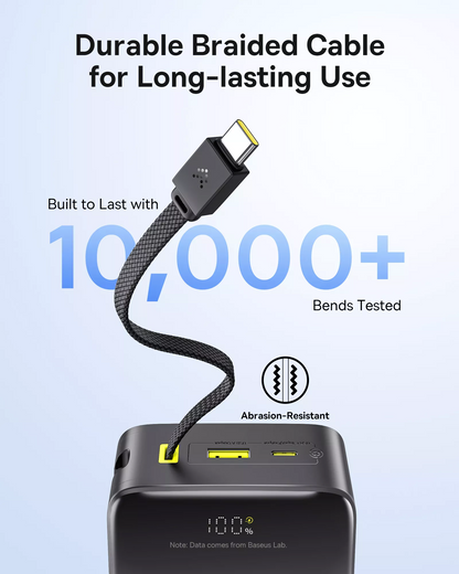 Baterie Externa Baseus EnerFill Bipow2 Pro, 30000mAh, 22.5W, QC + PD, 1 x USB-A - 2 x USB-C, Neagra E0028100
