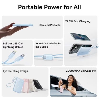 Baterie Externa Baseus EnerFill FC11, 20000mAh, 22.5W, QC + PD, 1 x Lightning - 1 x USB-A - 2 x USB-C, Neagra E0027S04