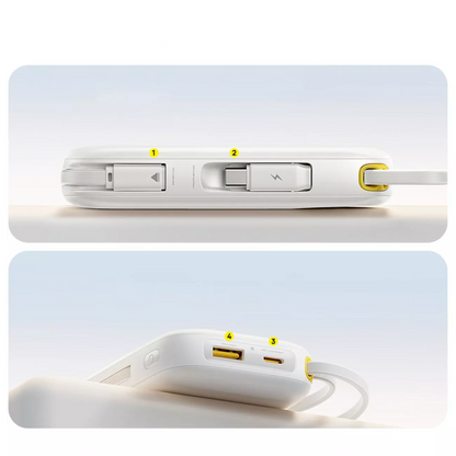 Baterie Externa Baseus EnerFill FC31, 20000mAh, 45W, QC + PD, 1 x Lightning - 1 x USB-A - 2 x USB-C, Alba P10082105213-00