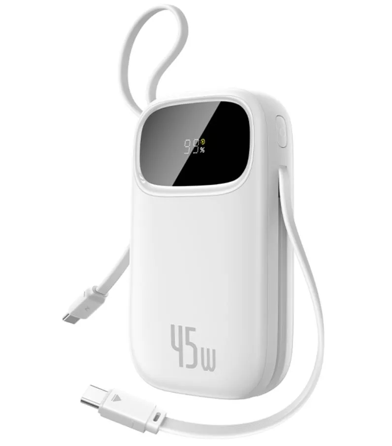 Baterie Externa Baseus EnerFill FC31, 20000mAh, 45W, QC + PD, 1 x Lightning - 1 x USB-A - 2 x USB-C, Alba P10082105213-00