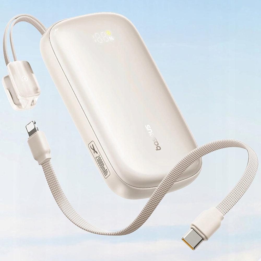 Baterie Externa Baseus EnerFill FC21 Qpow 3 Ultra, 10000mAh, 22.5W, QC + PD, 1 x USB-A - 1 x USB-C, Bej E0027L01