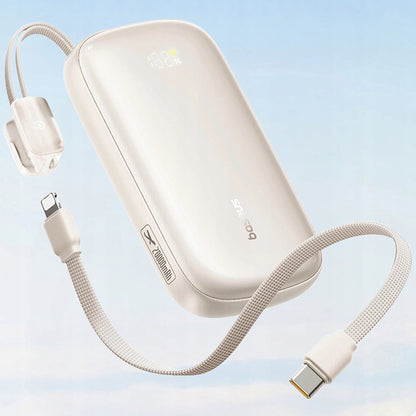 Baterie Externa Baseus EnerFill FC21 Qpow 3 Ultra, 10000mAh, 22.5W, QC + PD, 1 x USB-A - 1 x USB-C, Bej E0027L01