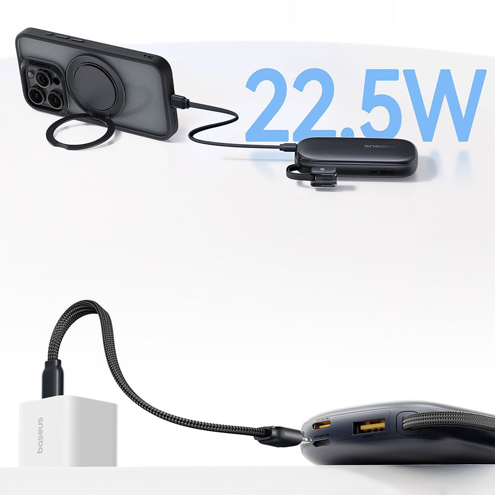 Baterie Externa Baseus EnerFill FC21 Qpow 3 Ultra, 10000mAh, 22.5W, QC + PD, 1 x USB-A - 1 x USB-C, Bej E0027L01