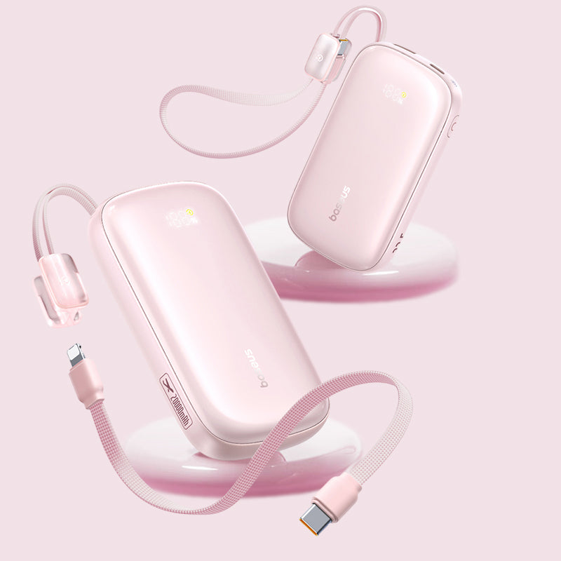 Baterie Externa Baseus EnerFill FC21 Qpow 3 Ultra, 10000mAh, 45W, QC + PD, 1 x USB-A - 1 x USB-C, Roz E0027Q02