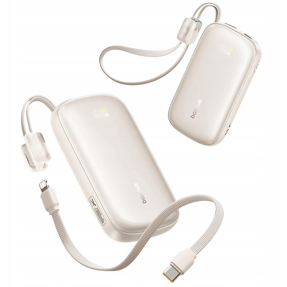 Baterie Externa Baseus EnerFill FC21 Qpow 3 Ultra, 20000mAh, 22.5W, QC + PD, 1 x USB-A - 1 x USB-C, Bej E0027M01
