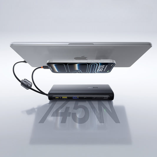 Baterie Externa Baseus EnerFill FC41, 25000mAh, 145W, QC + PD, 1 x USB-A - 3 x USB-C, Neagra E0028H03