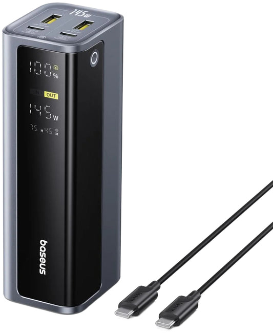 Baterie Externa Baseus EnerGeek GP12, 20800mAh, 145W, QC + PD, 2 x USB-A - 2 x USB-C, Gri P10082109813-00