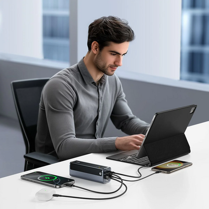 Baterie Externa Baseus EnerGeek GP12, 20800mAh, 145W, QC + PD, 2 x USB-A - 2 x USB-C, Gri P10082109813-00