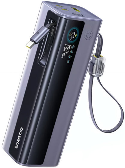 Baterie Externa Baseus EnerGeek GR11, 25000mAh, 200W, QC + PD, 1 x USB-A - 3 x USB-C, Gri E0028Q00