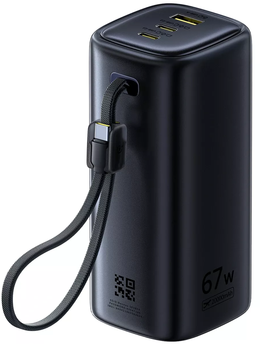 Baterie Externa Baseus EnerGeek GX11, 20000mAh, 67W, QC + PD, 1 x USB-A - 2 x USB-C, Neagra E0025701
