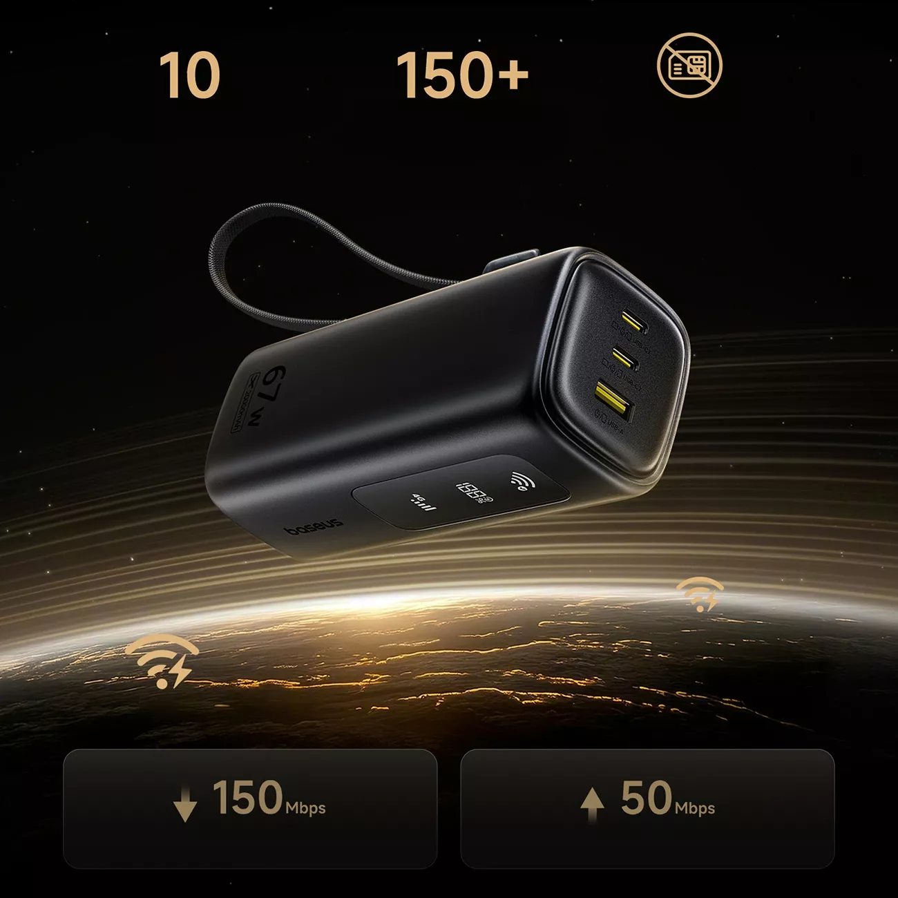 Baterie Externa Baseus EnerGeek GX11, 20000mAh, 67W, QC + PD, 1 x USB-A - 2 x USB-C, Neagra E0025701
