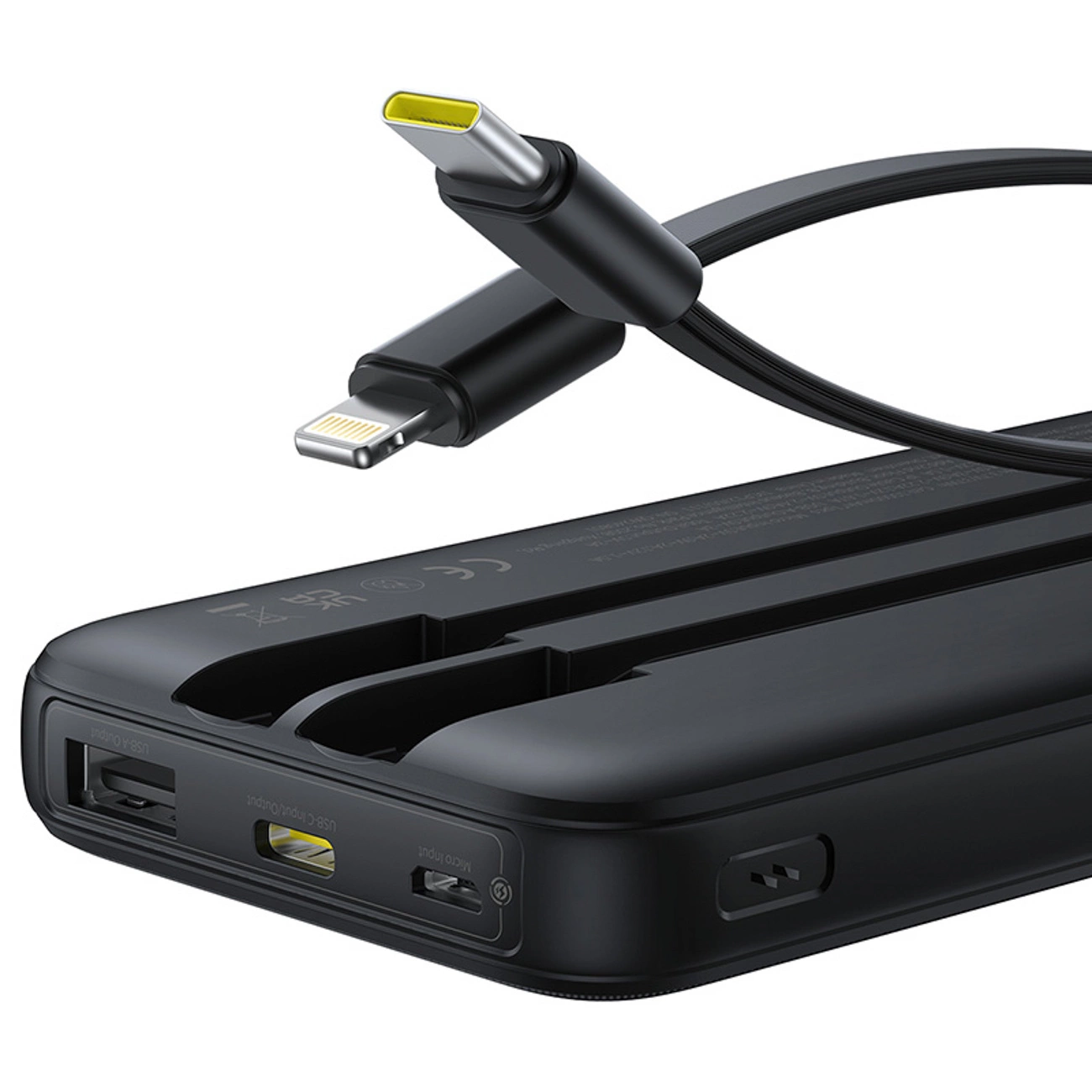 Baterie Externa Baseus Lipow, 10000mAh, 22.5W, QC + PD, 1 x Lightning - 1 x USB-A - 2 x USB-C, Neagra P10079101123-00