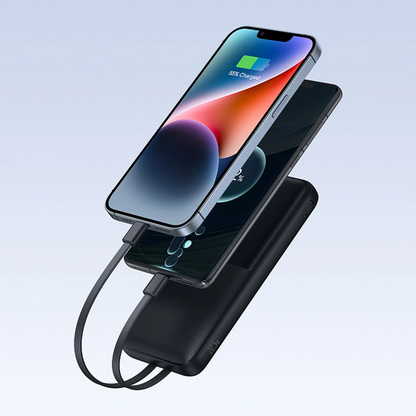 Baterie Externa Baseus Lipow, 10000mAh, 22.5W, QC + PD, 1 x Lightning - 1 x USB-A - 2 x USB-C, Neagra P10079101123-00
