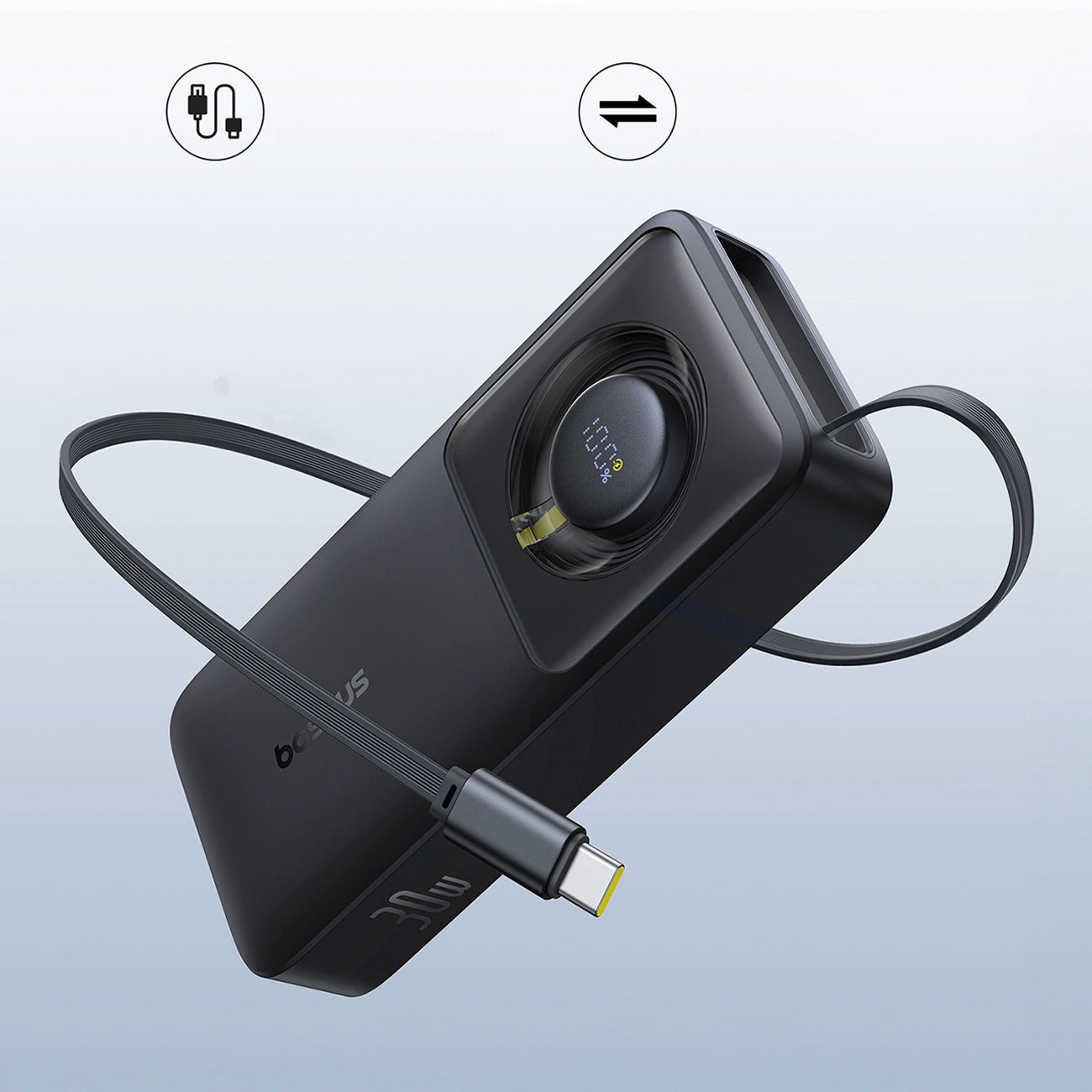 Baterie Externa Baseus OS Free2Pull, 10000mAh, 30W, PD, 2 x USB-C, Neagra P10073701123-00