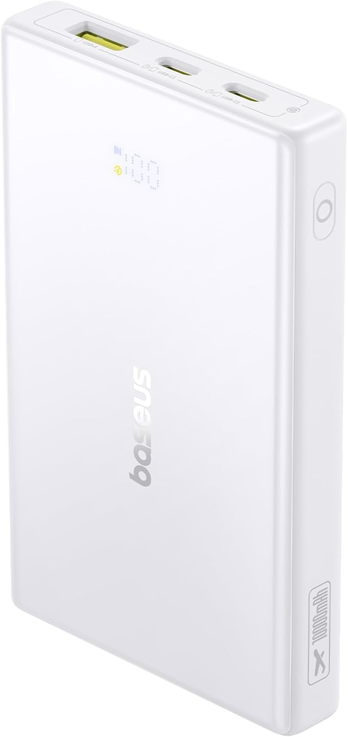 Baterie Externa Baseus PicoGo, 10000mAh, 20W, QC + PD, 1 x USB-A - 2 x USB-C, Alba P10076801213-00
