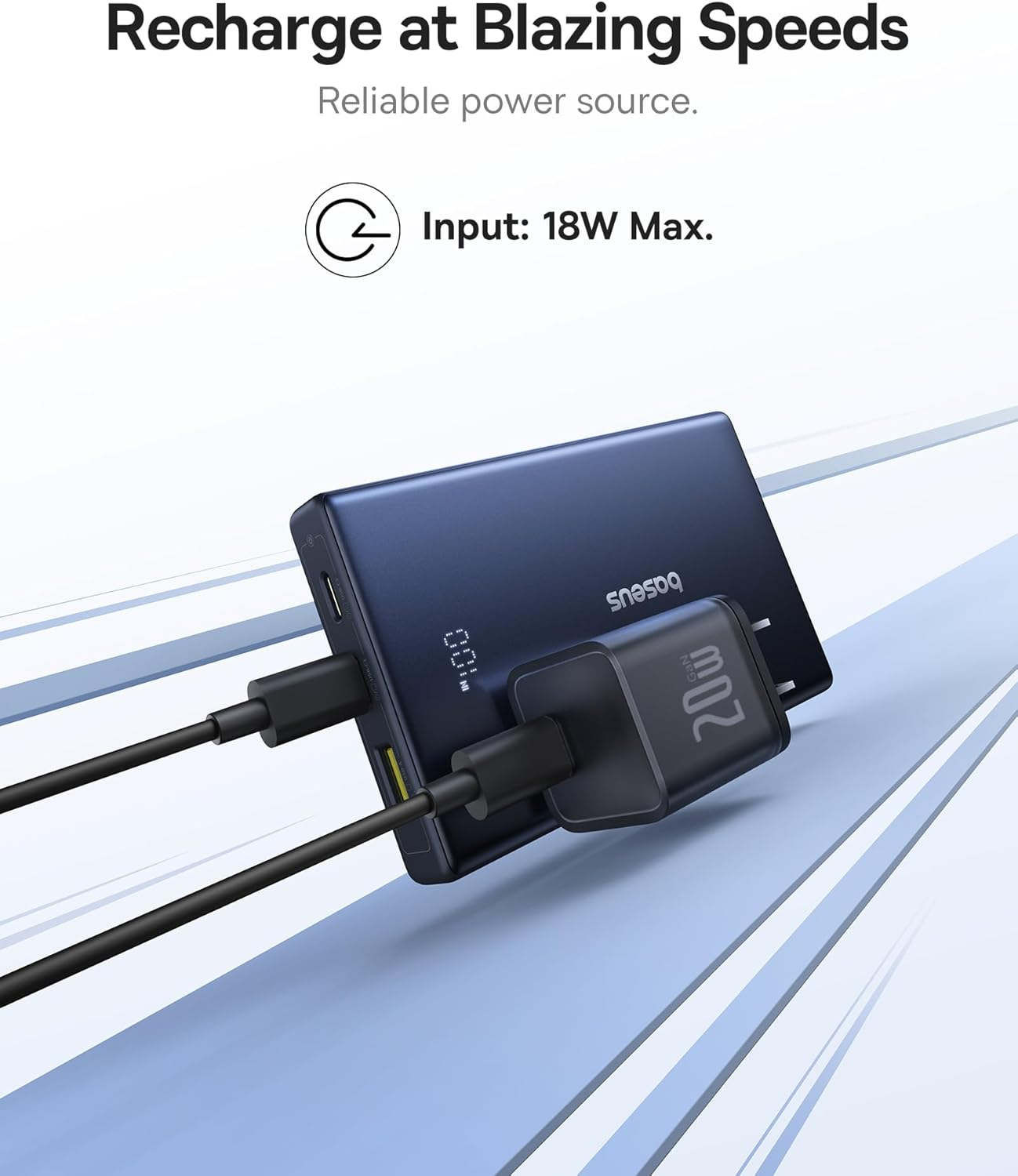Baterie Externa Baseus PicoGo, 10000mAh, 20W, QC + PD, 1 x USB-A - 2 x USB-C, Alba P10076801213-00