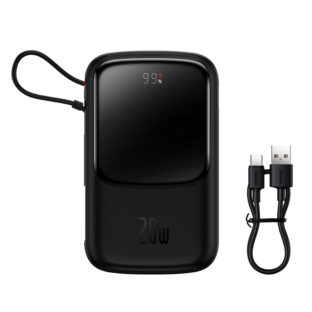 Baterie Externa Baseus Qpow Pro, 20000mAh, 20W, QC + PD, 1 x Lightning - 1 x USB-A - 1 x USB-C, Neagra PPQD040001