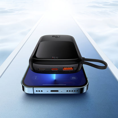 Baterie Externa Baseus Qpow Pro, 20000mAh, 20W, QC + PD, 1 x Lightning - 1 x USB-A - 1 x USB-C, Neagra PPQD060201