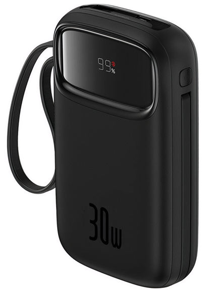 Baterie Externa Baseus Qpow2, 20000mAh, 30W, QC + PD, 1 x USB-A - 3 x USB-C, Neagra P10055009113-00