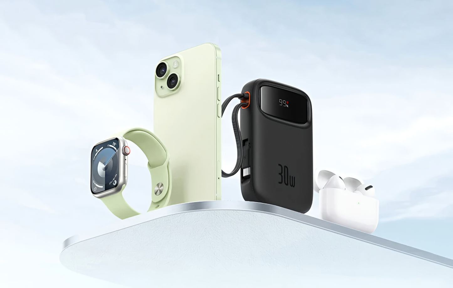 Baterie Externa Baseus Qpow2, 20000mAh, 30W, QC + PD, 1 x USB-A - 3 x USB-C, Neagra P10055009113-00