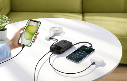 Baterie Externa Baseus Qpow2, 20000mAh, 30W, QC + PD, 1 x USB-A - 3 x USB-C, Neagra P10055009113-00