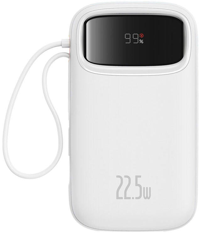 Baterie Externa Baseus Qpow2, 10000mAh, 22.5W, QC + PD, 1 x Lightning - 1 x USB-A - 2 x USB-C, Alba P10055003223-00