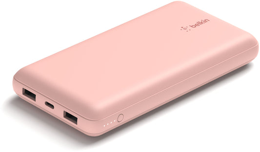 Baterie Externa Belkin BoostCharge, 20000mAh, 15W, 1 x USB-C - 2 x USB-A, Roz Aurie BPB012btRG