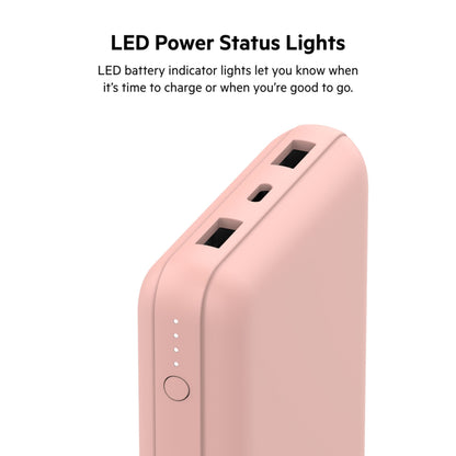 Baterie Externa Belkin BoostCharge, 20000mAh, 15W, 1 x USB-C - 2 x USB-A, Roz Aurie BPB012btRG