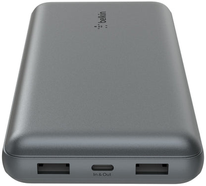Baterie Externa Belkin BoostCharge Pro, 20000mAh, 15W, 1 x USB-C - 2 x USB-A, Gri BPB012btGY