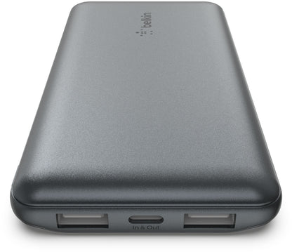 Baterie Externa Belkin BoostCharge, 10000mAh, 15W, 1 x USB-C - 2 x USB-A, Gri BPB011btGY