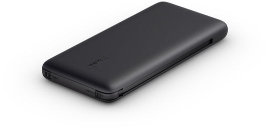 Baterie Externa Belkin BoostCharge Plus, 10000mAh, 23W, QC + PD, 1 x Lightning - 2 x USB-C, Neagra BPB006btBLK