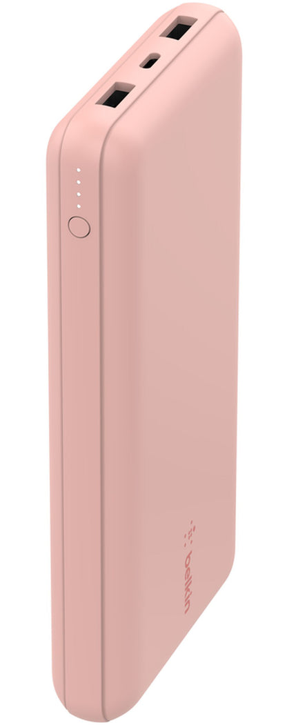 Baterie Externa Belkin BoostCharge, 20000mAh, 15W, 1 x USB-C - 2 x USB-A, Roz Aurie BPB012btRG