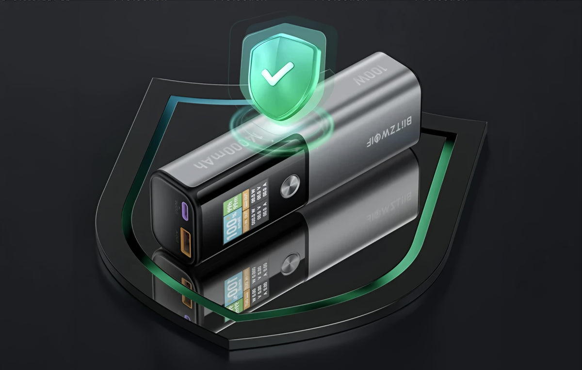 Baterie Externa BlitzWolf BW-P23, 14000mAh, 100W, QC + PD, 1 x USB-A - 1 x USB-C, Gri