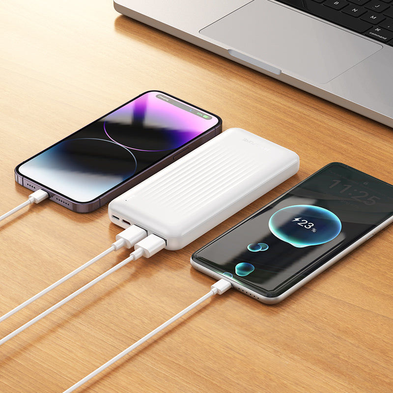 Baterie Externa Borofone BJ78 Clever, 10000mAh, 10W, 2 x USB-A, Alba