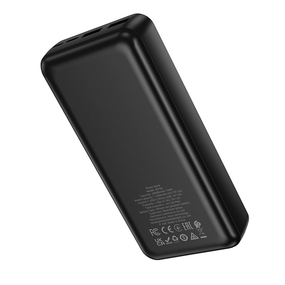 Baterie Externa Borofone BJ78A Clever, 20000mAh, 10W, 2 x USB-A, Neagra