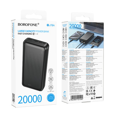 Baterie Externa Borofone BJ78A Clever, 20000mAh, 10W, 2 x USB-A, Neagra