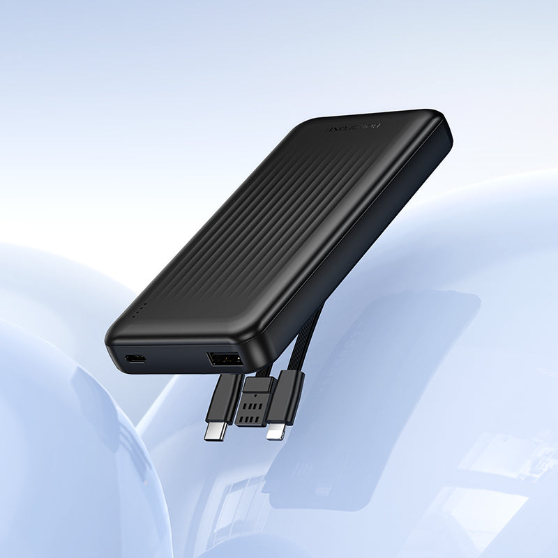 Baterie Externa Borofone BJ79 Clever, 10000mAh, 10W, 1 x Lightning - 1 x USB-A - 1 x USB-C, Neagra