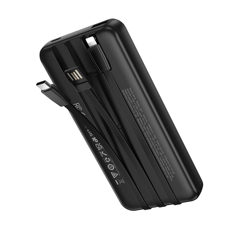 Baterie Externa Borofone BJ79 Clever, 10000mAh, 10W, 1 x Lightning - 1 x USB-A - 1 x USB-C, Neagra