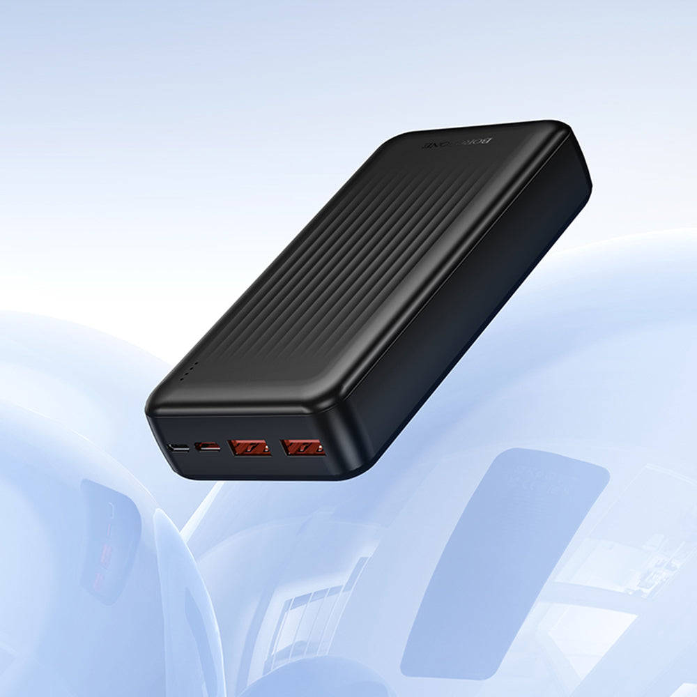 Baterie Externa Borofone BJ80A Clever, 20000mAh, 22.5W, QC + PD, 1 x USB-C - 2 x USB-A, Neagra