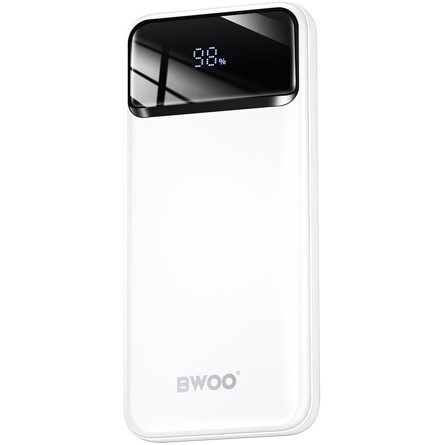 Baterie Externa BWOO BO-P34, 10000mAh, 22.5W, QC + PD, 1 x USB-C - 2 x USB-A, Alba