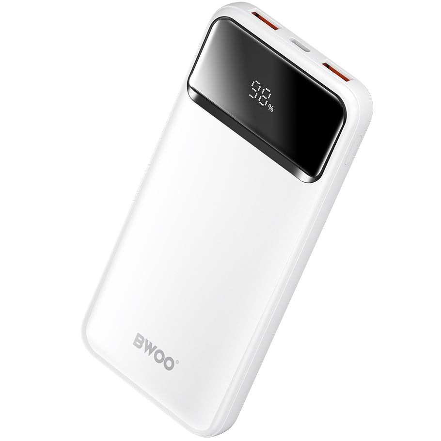 Baterie Externa BWOO BO-P34, 10000mAh, 22.5W, QC + PD, 1 x USB-C - 2 x USB-A, Alba