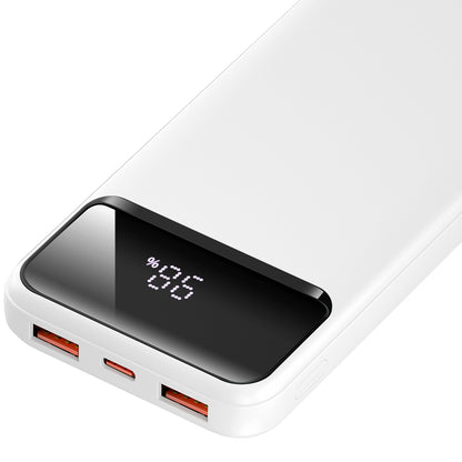 Baterie Externa BWOO BO-P34, 10000mAh, 22.5W, QC + PD, 1 x USB-C - 2 x USB-A, Alba