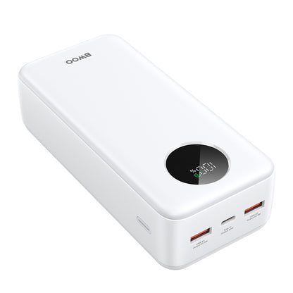 Baterie Externa BWOO BO-P64, 30000mAh, 22.5W, QC + PD, 1 x USB-C - 2 x USB-A, Alba