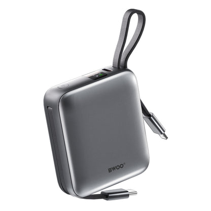 Baterie Externa BWOO BO-P74, 10000mAh, 22.5W, PD, 1 x Lightning - 2 x USB-C, Neagra