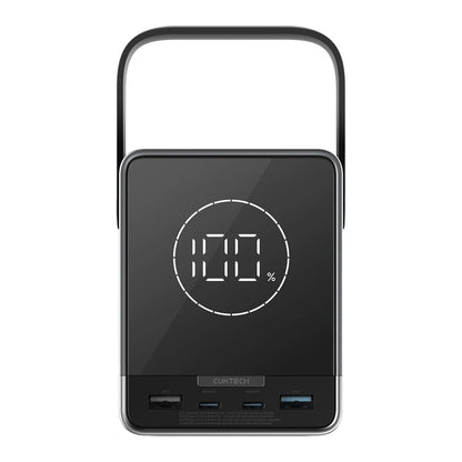 Baterie Externa Cuktech, 40000mAh, 300W, QC + PD + FQI, 1 x QI - 2 x USB-A - 2 x USB-C, Neagra