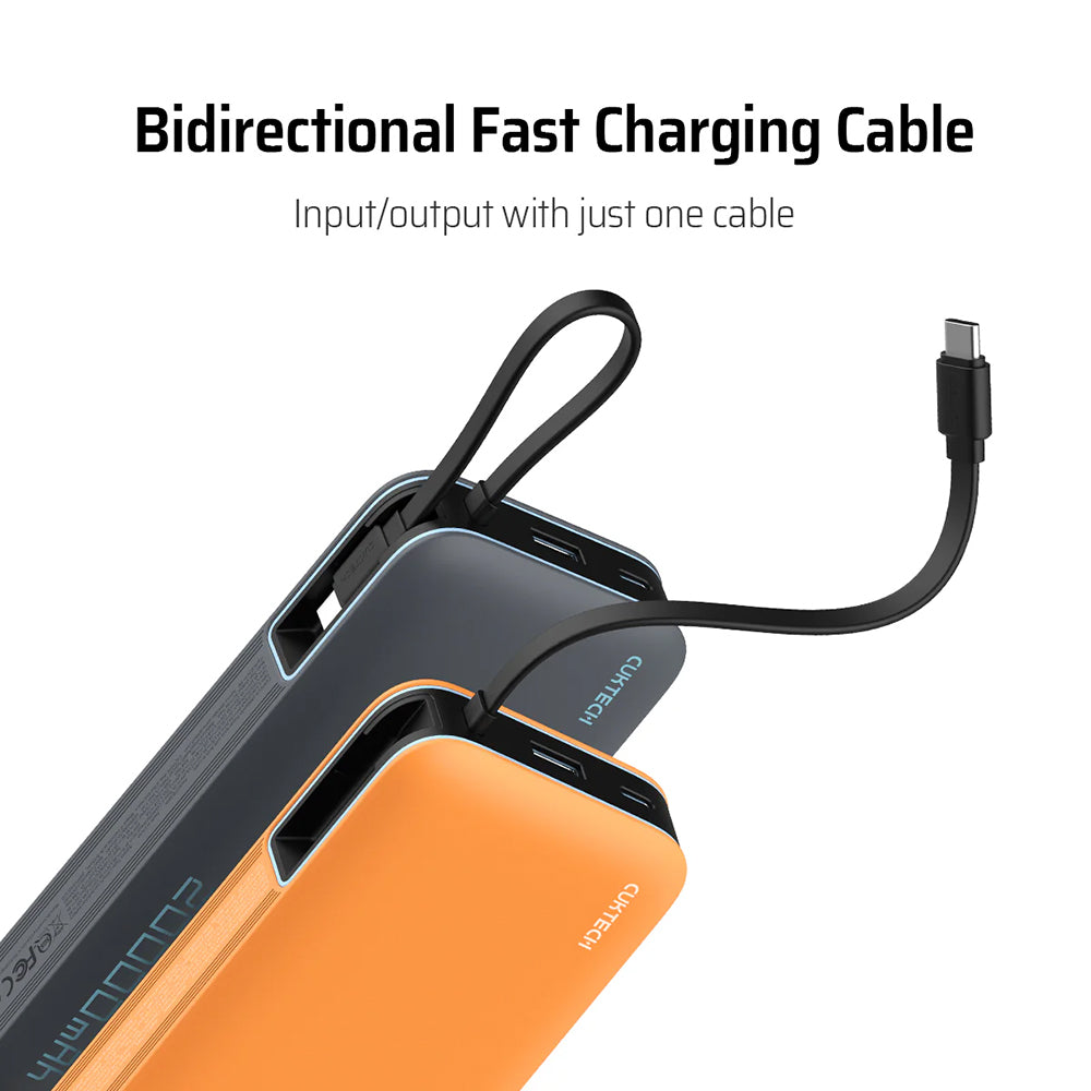 Baterie Externa Cuktech LPB200N, 20000mAh, 45W, QC + PD, 1 x USB-A - 2 x USB-C, Alba CUKP200NGLLG