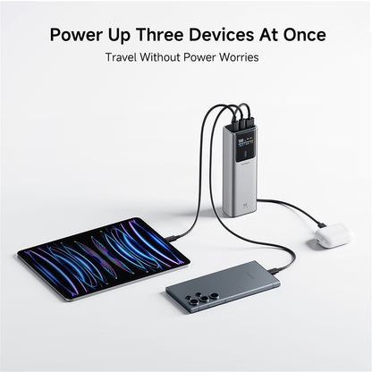 Baterie Externa Cuktech PB150P, 15000mAh, 120W, QC + PD, 1 x USB-A - 2 x USB-C, Gri CKPB150POSGR
