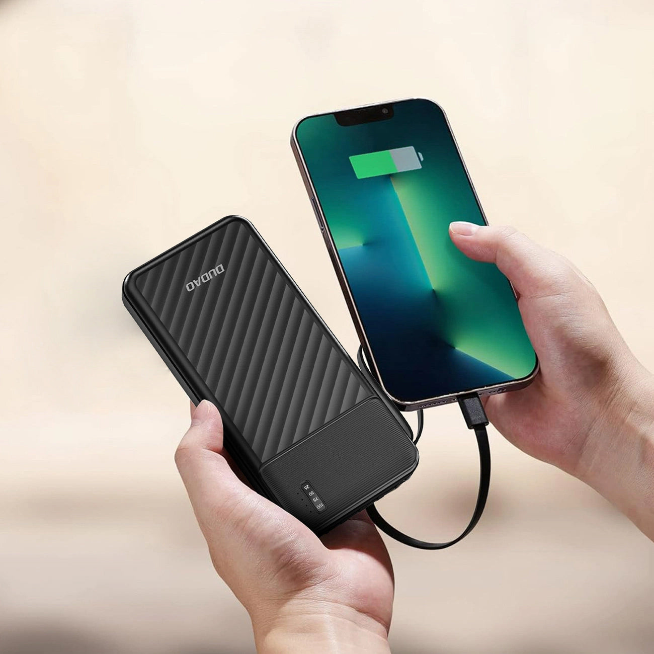 Baterie Externa Dudao K11, 10000mAh, 10W, 1 x Lightning - 1 x microUSB - 1 x USB-A - 1 x USB-C, Neagra